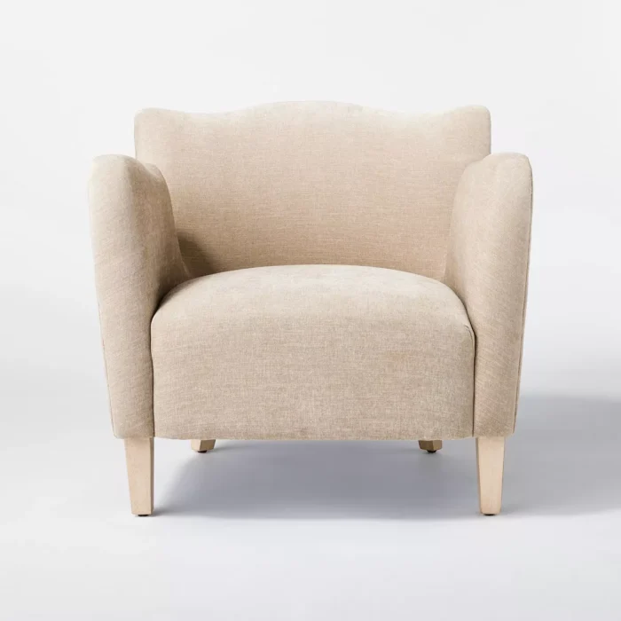 Wing Arm Accent Chair Velvet Beige - Threshold™ designed with Studio McGee Assembly Required