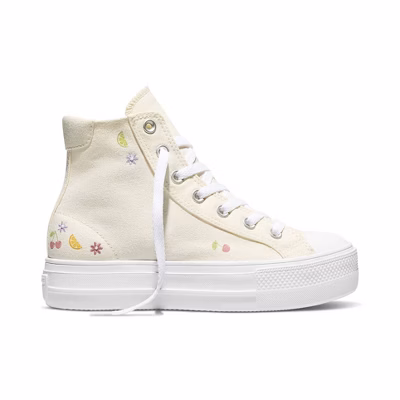 Converse Women's Platform High Top Sneakers - Cream Size 7