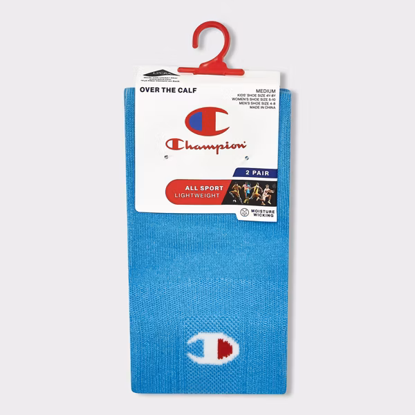 Champion All Sport Performance Over the Calf Socks 2pk - Blue M