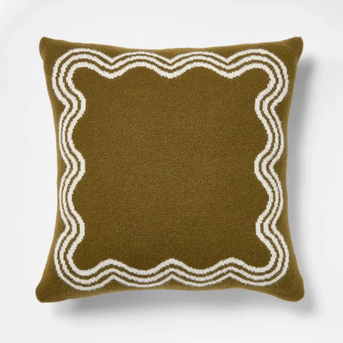 24"x24" Jacquard Knit Pillow with Scallop Pattern - Threshold designed