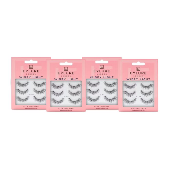 Eylure Wispy Light False Eyelashes - No 117 - 4pr (PACK OF 5)