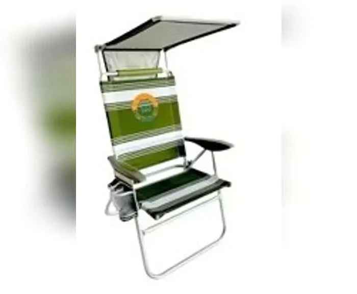 Ocean Zero Sun Block Outdoor Portable Beach Chair Tan/Navy