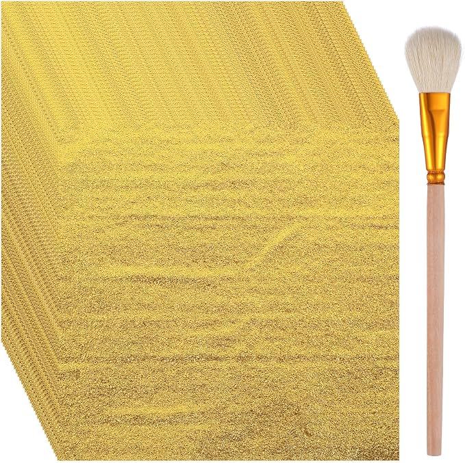 100 Pcs Gold Foil Sheet, 5.9x5.9In/15x15cm Gold Leaf Sheets for DIY