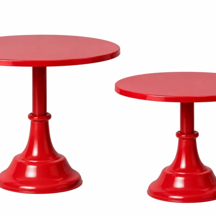 2 Pcs Metal Cake Stand Set 10/12 Inch Red Dessert Display Stand