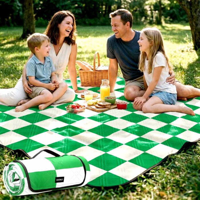 Extra Large Picnic Blankets Lightweight 80x80 Oversized Waterproof Sandproof Outdoor Beach Blanket Camping Grass Mat Vaction Essential Park Accessories Grass Garden Must Have Ground Backyard Gear Gift