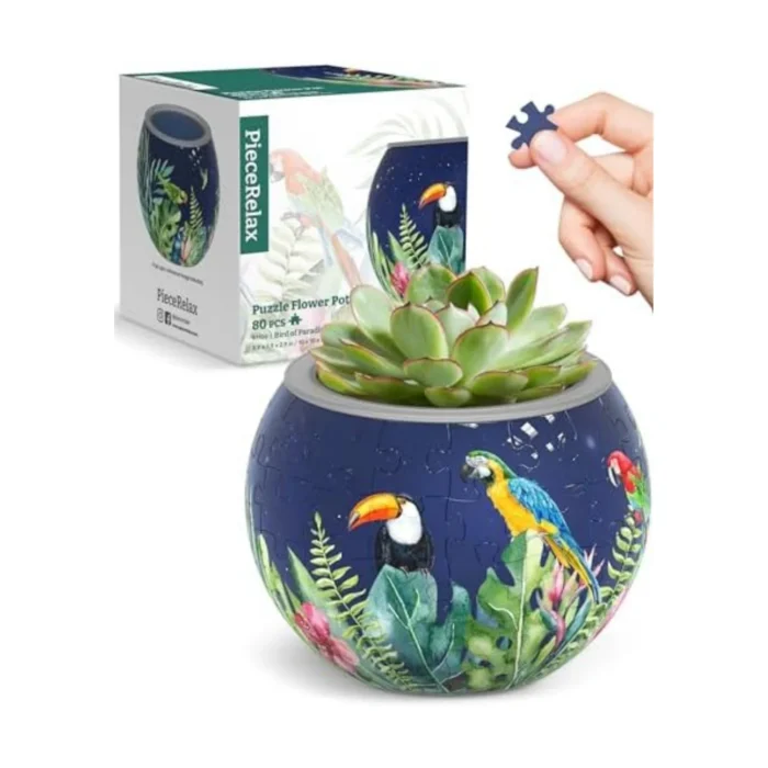 PieceRelax Unique 3D Puzzle Planter - 80 Plastic Pieces