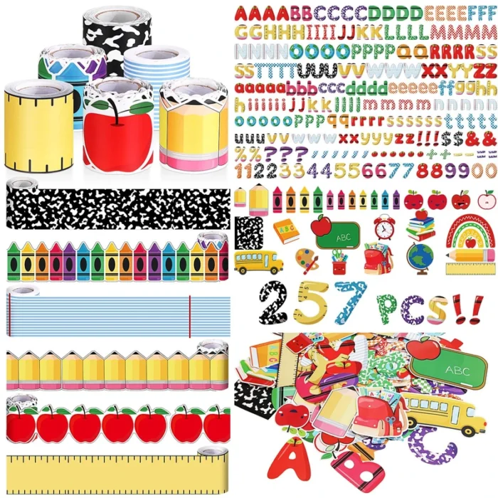 Kosiz 118 ft Diversity Bulletin Board Border Classroom Decoration Set