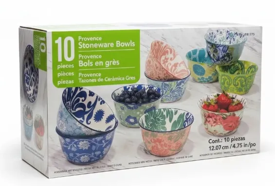 Provence Stoneware Bowls (10-piece set)