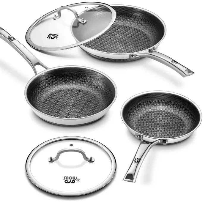 Non Stick Frying Pans with 2 Lids