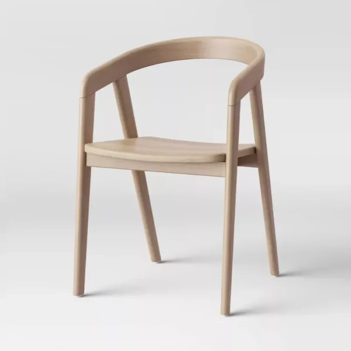 Lana Wood Armed Dining Chair Natural - Threshold™: Stained Hardwood, No Assembly, Modern Style