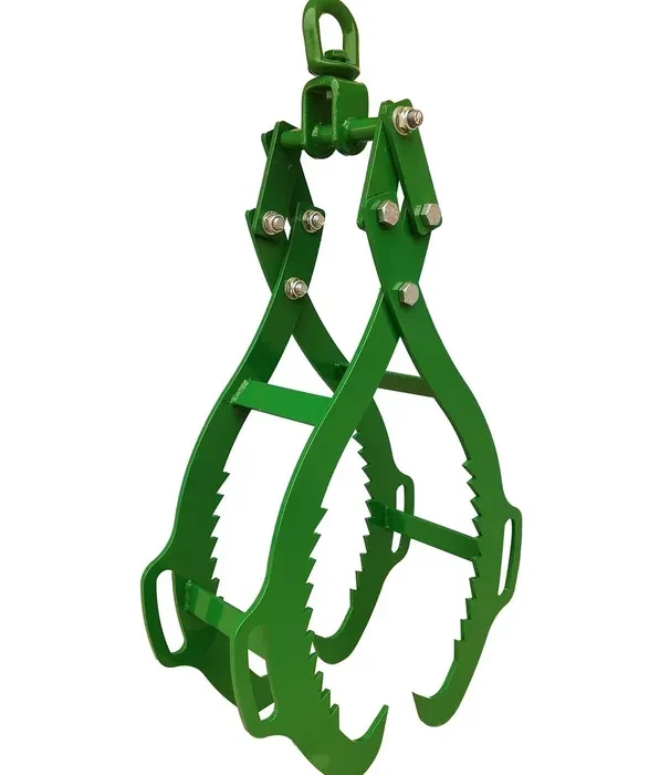 4 Claw Log Lifting Tongs Timber Claw Hook, 32in - Heavy Duty Grapple Timber Claw, Lumber Skidding Tongs Logging Grabber