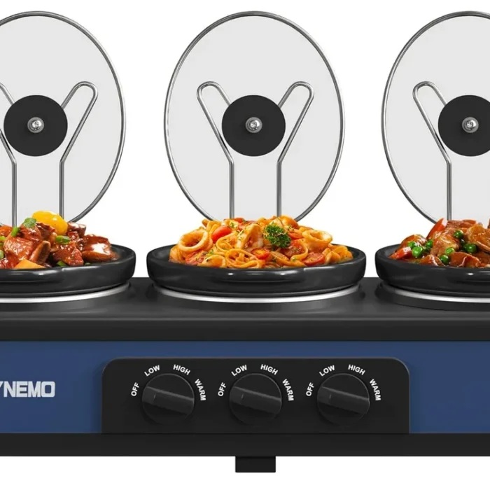 Triple Slow Cooker, 3×1.5 QT Buffet Servers and Warmers