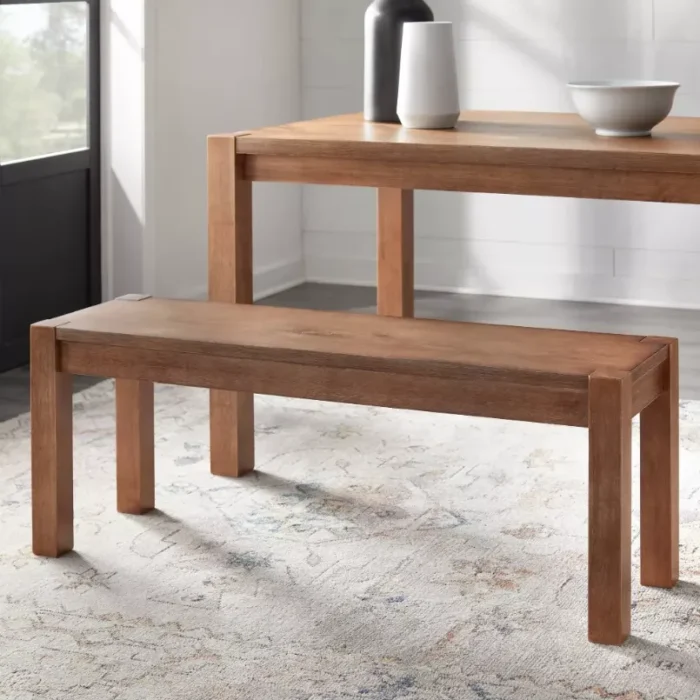 QBuylateral Verdon Modern Farmhouse Solid Wood Dining Bench