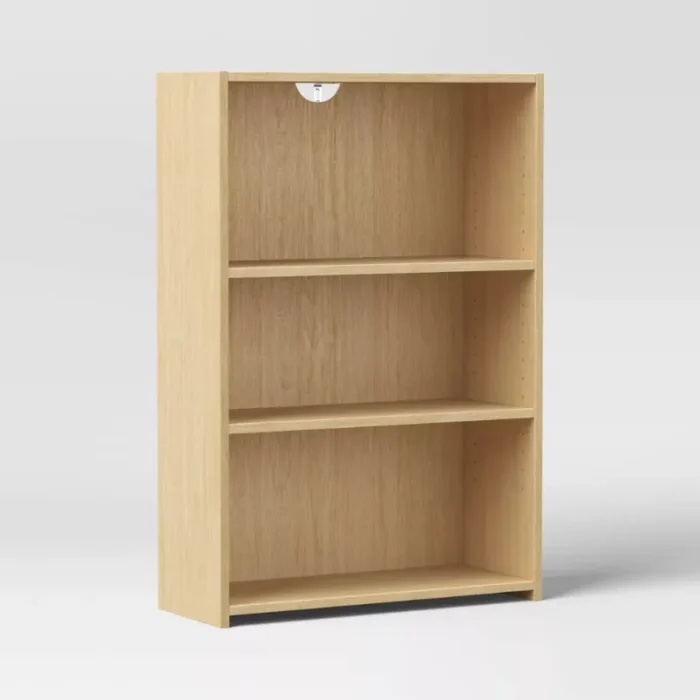 3 Shelf Dorm Bookcase Natural Wood - Room Essentials