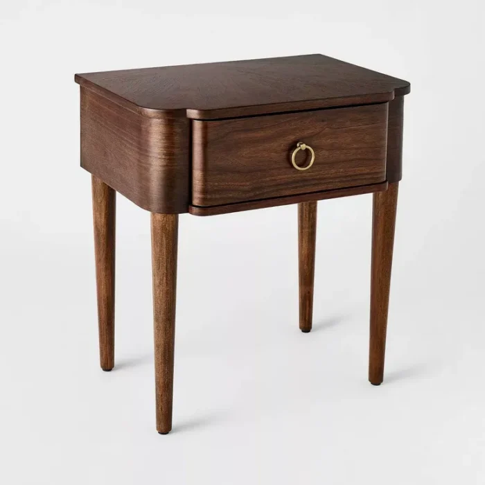 Nephi One Drawer Side Table Walnut Brown Wood Veneer - Threshold™ designed with Studio McGee; Fully Assembled
