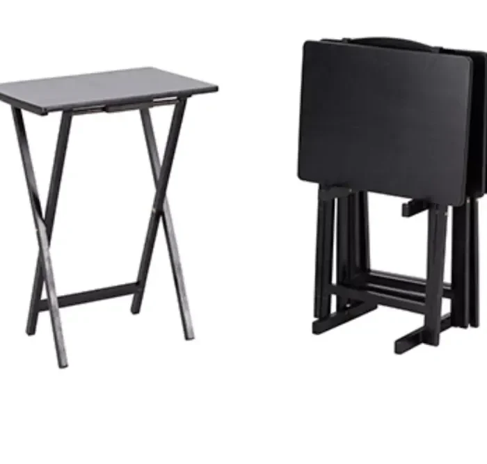 Peakform 5pc TV Tray Set Wood Black