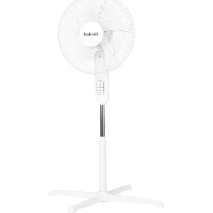 Holmes 16" Blade Breeze Manual Stand Oscillating Fan White