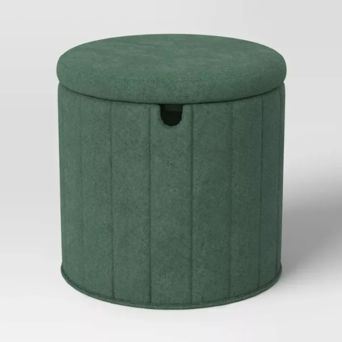 Folding Round Storage Ottoman Green - Room Essentials™