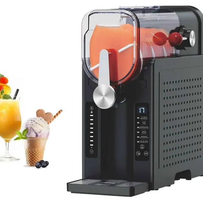 GenSDH Professional Frozen Drink Maker,No Ice Needed Slusher Machine with Real-Time Temperature Display & Auto-Clean,6 Preset Programs for Ice Cream