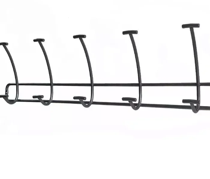 Bent Wire 5 Hooks Rail Black - Threshold™: Wall Mounted Steel Hook Rack, Powder-Coated Finish, Decorative Coat Rack