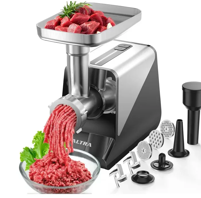 ALTRA LIFE #8 Meat Grinder, [3200W Max] Electric Heavy Duty Sausage Stuff with 2 Stainless Steel Blades and 3 Grinding Plates, Sausage Tube & Kibbe Kit