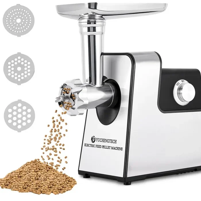 YUCHENGTECH Electric Animal Feed Pellet Machine Pet Food Pellet Machine for Making Cat Dog Bird Fish Feed with 3mm/5mm/7mm Molds 500W 110V
