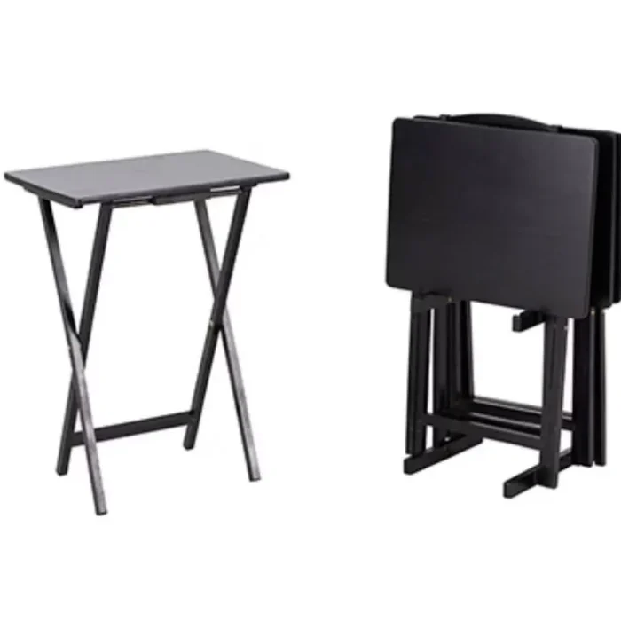 Peakform 5pc TV Tray Set Wood Black