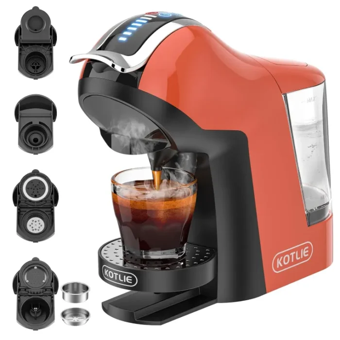 KOTLIE Espresso 5in1 Single Serve Coffee Maker, 19Bar Cappuccino&Latte Maker, Cold&Hot Brewing Coffee Machine (Black)