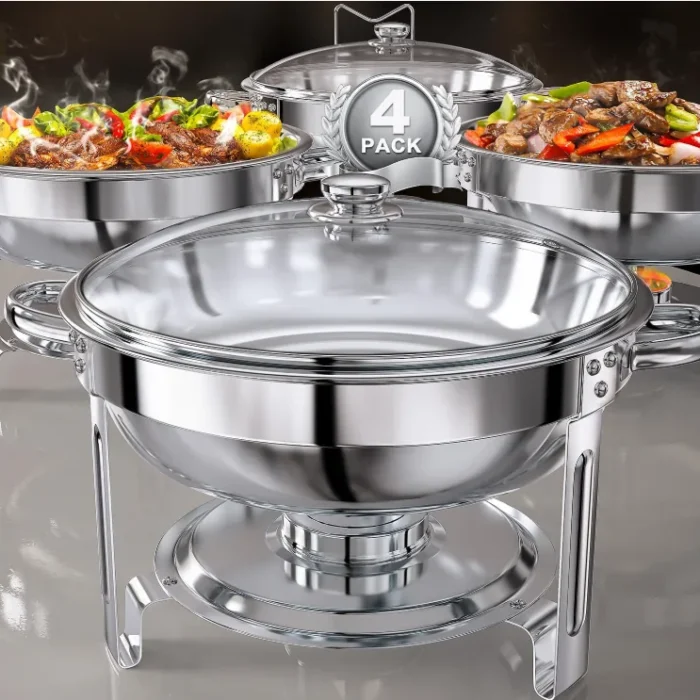 GGIU Chafing Dishes for Buffet Set: Chafers for Catering - Chafing Dish Buffet Set with Lids | Chafers and Buffet Warmers Sets | Serving Food Warmer | Chafers Servers Sets