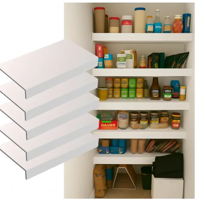 Gideio Shelf Covers for Wire Racks 24x16 Inch 5-Pack White, Direct Use for Pantry, Closet & Kitchen, Removable & DIY Trimmable Liner