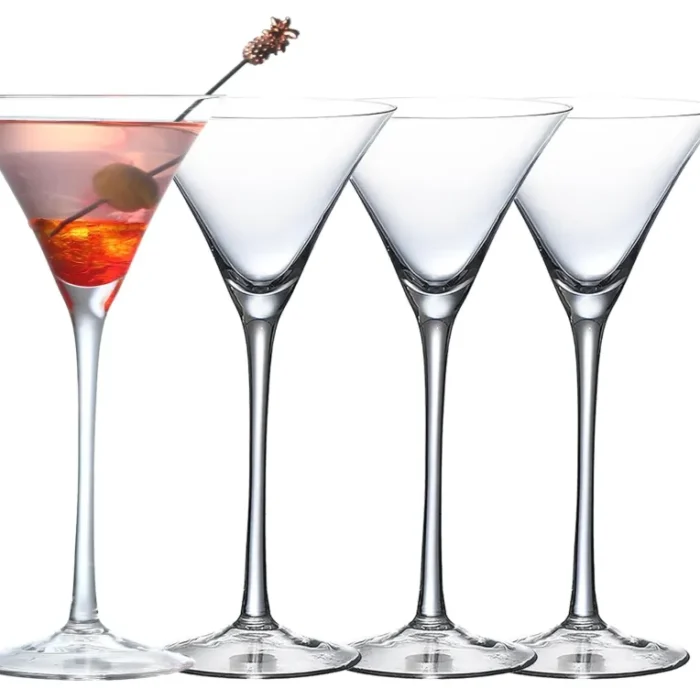 Crystal Martini Glasses, Set of 4, Hand Blown Stemware for Cocktails, 4.6oz