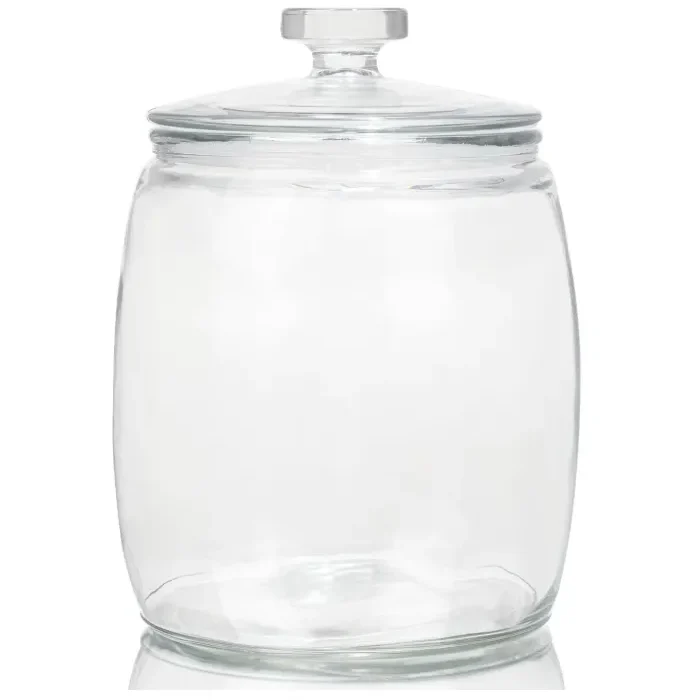 CATPOWER 2.5 Gallon Wide Mouth Glass Storage Jars with Heavy Glass Lids - Large Cookie Jars for Kitchen, Ideal for Flour, Rice, Sugar, Pasta, and Candy