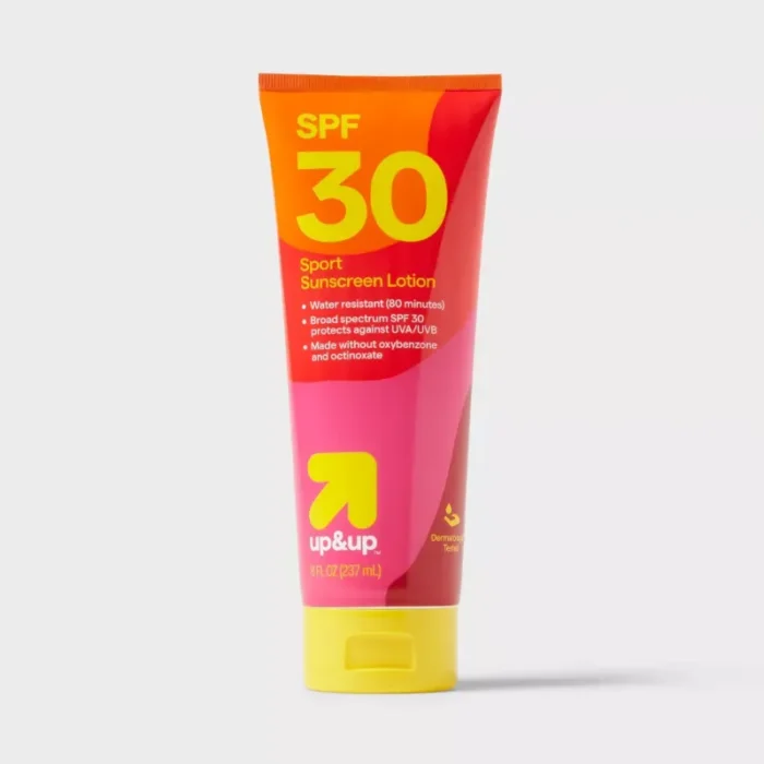 Sport Sunscreen Lotion - SPF 30 - 8oz - up&up: Whole Body Application, Scented, Homosalate Ingredient