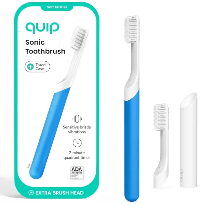 quip Sonic Electric Toothbrush with Timer and Travel Cap - Lavender: Soft Bristles, Includes Brush Head