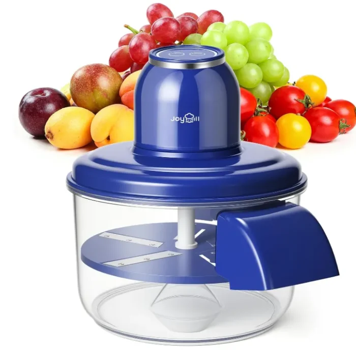 JOYHILL Electric Grape Peeling Machine, Automatic Fruit and Garlic Peeler for Grape Tomato Cherry, 50W Motor with Stainless Steel Blades, Rechargeable Cordless Kitchen Peeling Tool (Blue-1PC)