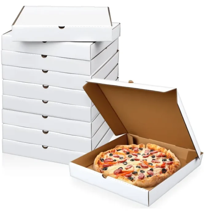 Fullhawl 10 Pcs Pizza Boxes 16 x 16 Inches Corrugated Pizza Box, Grease Resistant Kraft Takeout Containers Packing Boxes for Homemade Cake, Cookies, Food and Crafts