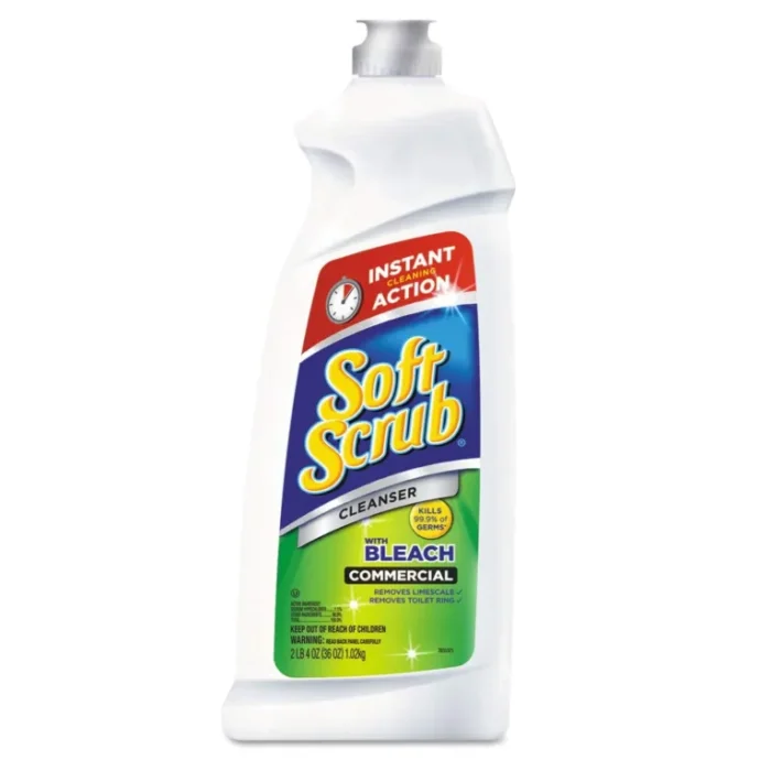 Soft Scrub 15519CT Soft Scrub Cleanser, w/Bleach, Antibacterial, 36oz, 6/CT