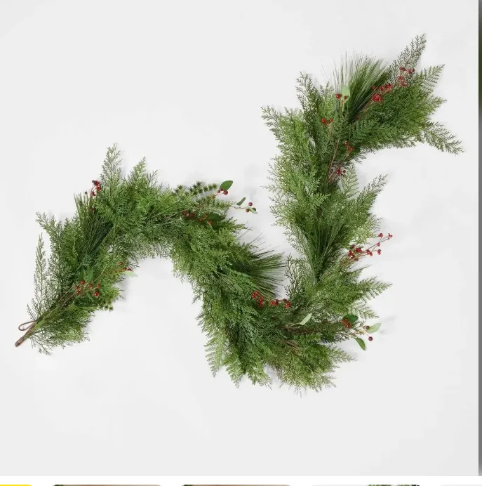 Size 6ft Christmas Garland Red/Green - Threshold designed with Studio McGee