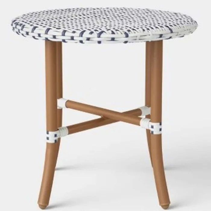 Wicker Round French Cafe Portable Dining Table Natural - Threshold size H18*W18