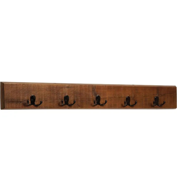 Alaterre Furniture Revive Wall Coat Hook with 10 Metal Hanging Hardware-Rustic Industrial Entryway Organizer, 36 Inch, Natural Finish
