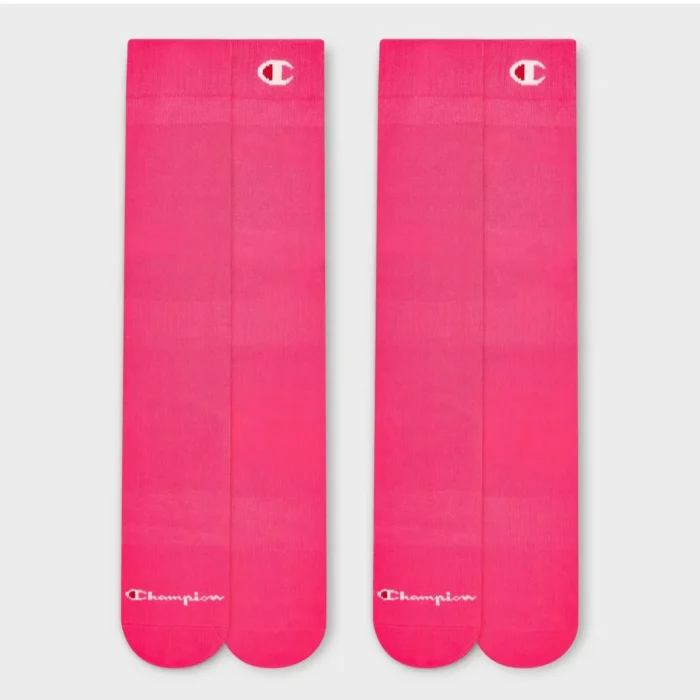 Champion All Sport Performance Over the Calf Socks 2pk - Pink M