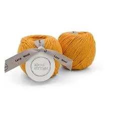 About Strings Lazy Wool Merino Cotton Chunky Yarn 2 Pack - 200g/170yds Premium Soft Machine Washable Bulky Weight 5 Knitting Yarn for Blankets Scarves Sweaters (Golden)