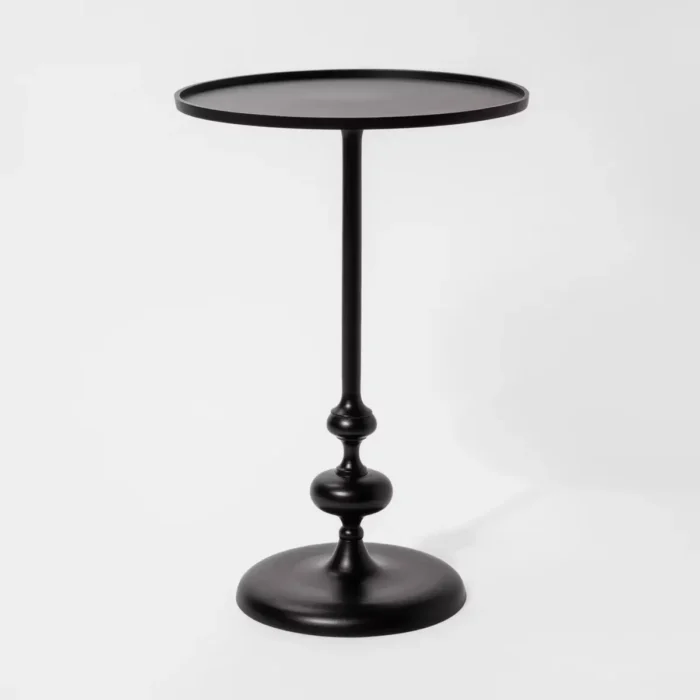 Londonberry Large Round Turned Metal Side Table Black - Threshold™ Fully Assembled