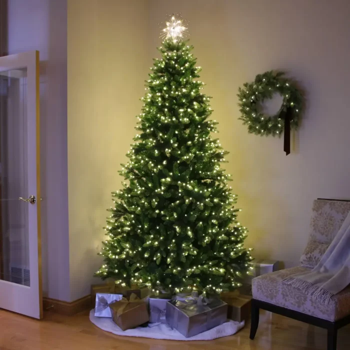 7.5' Pre-Lit Balsam Fir Warm White 2 Function Glisten Twinkle LED