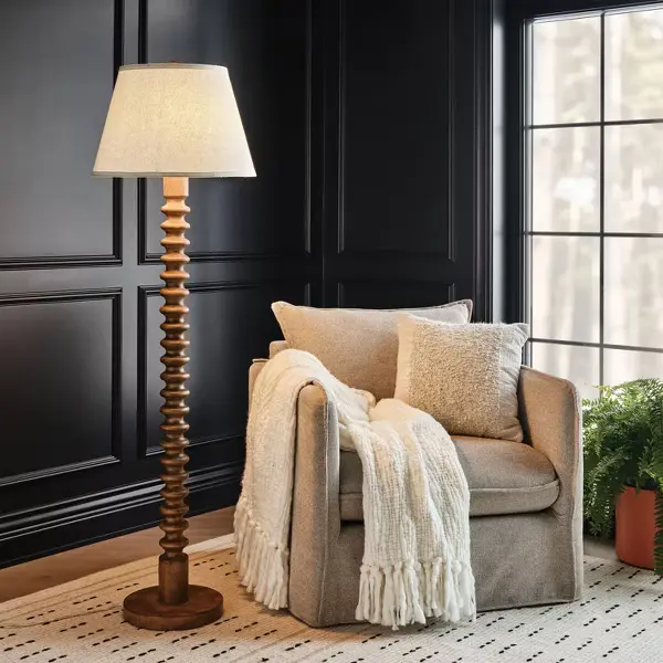 Mid Tone Wood Floor Lamp - Threshold