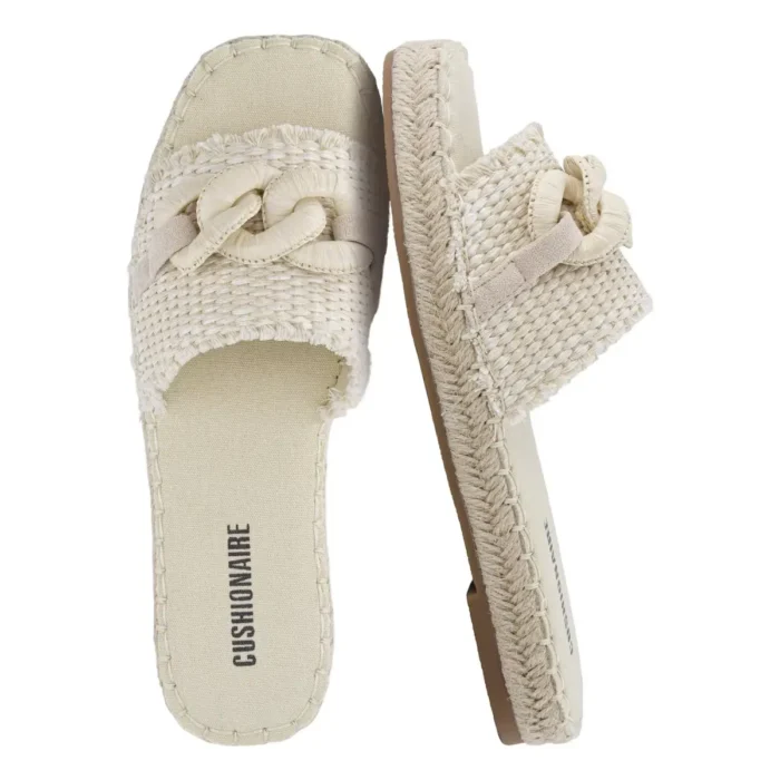 CUSHIONAIRE Lucia Raffia Bow Espadrille Sandals for Women, Woven Straw Flat Slide Summer Sandals with Cushioned Footbed, BEIGE 3 out of 5 stars 3 ( size7