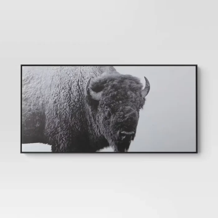 47"x24" Buffalo Wall Canvas Black - Threshold