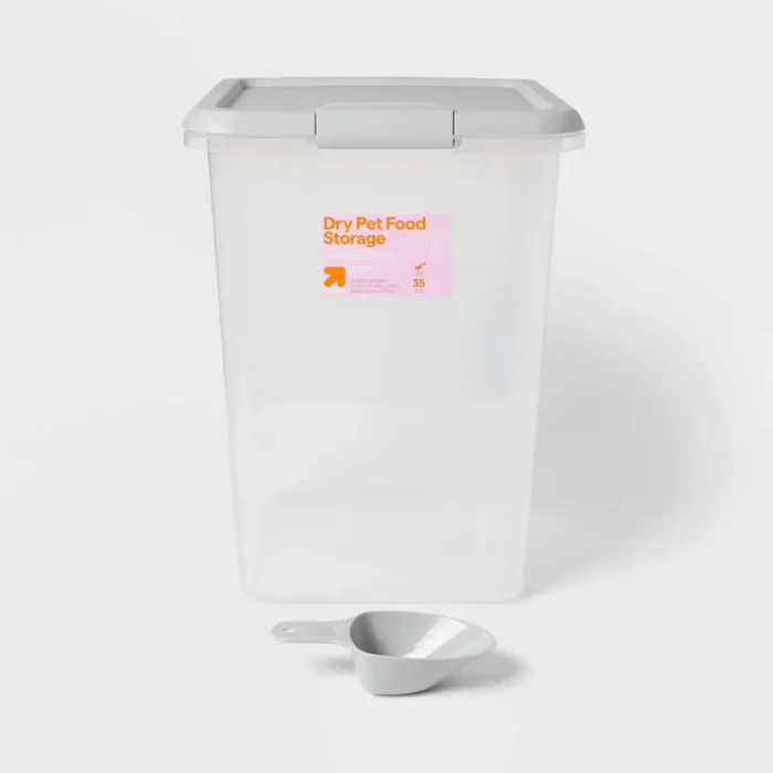 Pet Food Storage Tub with Built-in Scoop - 35lbs - up&up™: BPA-Free, For Cat & Dog, Polypropylene Material