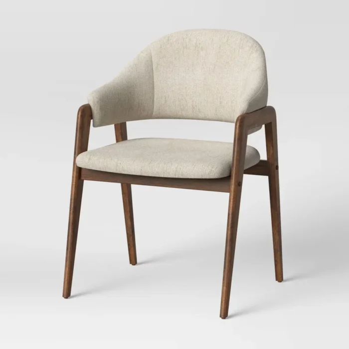 1pk Ingleside Open Back Upholstered Wood Frame Dining Chair Beige - Threshold