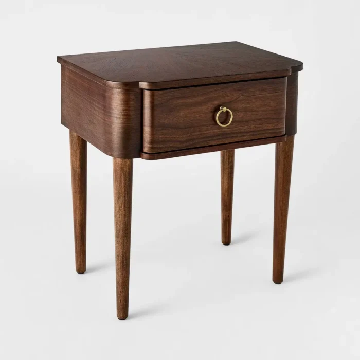 Nephi One Drawer Side Table Walnut Brown Wood Veneer - Threshold™ designed with Studio McGee; Fully Assembled